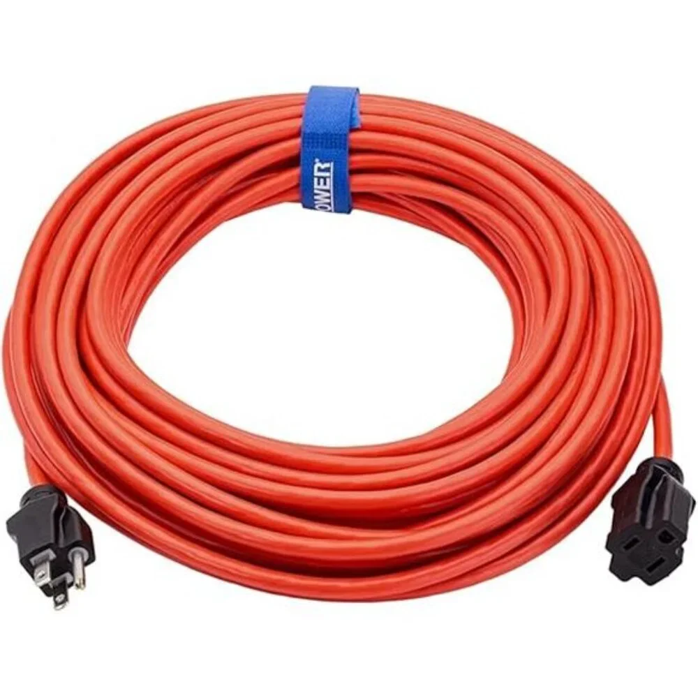 50 ft Outdoor Extension Cord 16/3 SJTW, 3-Prong Grounded Plug, Orange